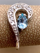 *КОЛЬЦО р.17,5 Голубой Топаз арт. R00096-533, (вес 1,8 г)