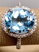 *КОЛЬЦО р.17 Голубой Топаз арт. R00087-391, (вес 5,19 г)