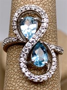 *Кольцо р.17,5 Голубой Топаз арт. R00107-421 Вес 4,39 г