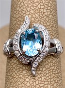 *КОЛЬЦО р.17 Голубой Топаз арт. R00094-499, (вес 3,35 г)
