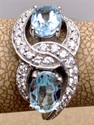 *КОЛЬЦО р.17 Голубой Топаз арт. R00097-195, (вес 3,27 г)