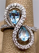 *Кольцо р.17,5 Голубой Топаз арт. R00107-770 Вес 4,46 г