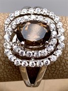 *Кольцо р.17,5 Раухтопаз Дымчатый Кварц  арт. R00196-050 Вес 5,13 г