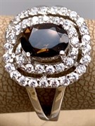 *Кольцо р.17,5 Раухтопаз Дымчатый Кварц арт. R00196-855 Вес 5,09 г