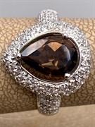 *КОЛЬЦО р.17,5 Раухтопаз Дымчатый Кварц арт. R00633-792, (вес 3,88 г)
