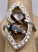 *КОЛЬЦО р.18 Раухтопаз Дымчатый Кварц арт. R00342-307, (вес около 7,92 г)