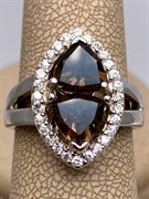 *КОЛЬЦО р.18 Раухтопаз Дымчатый Кварц арт. R00215-007, (вес 5,82 г)