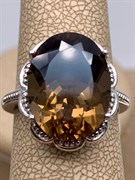 *Кольцо р.17,5 Раухтопаз Дымчатый Кварц арт. R00135-965, (вес 5,7 г)