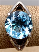 *КОЛЬЦО р.17,5 Голубой Топаз арт. R00345-397, (вес около 3,91 г)