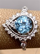 *Кольцо р.17,5 Голубой Топаз арт. R00325-974, (вес 3,21 г)