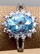*Кольцо р.17,5 Голубой Топаз арт. R00369-375, (вес 4 г)