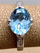 *КОЛЬЦО р.18 Голубой Топаз арт. R00392-210, (вес 3,02 г)