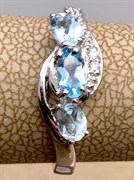 *КОЛЬЦО р.17 Голубой Топаз арт. R00617-292, (вес 2,51 г)