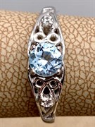 *Кольцо р.18 Голубой Топаз арт. R00620-640, (вес 1,97 г)