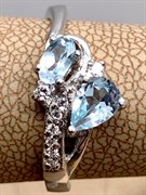 *КОЛЬЦО р.17,5 Топаз, Фианит арт. R00630-108, (вес 2,81 г)