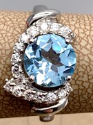 *КОЛЬЦО р.17,5 Голубой Топаз арт. R00631-603, (вес 3,84 г)