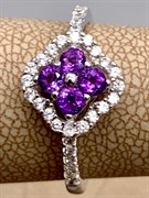 *КОЛЬЦО Аметист р.18 арт. R00587-909, (вес 2,41 г)
