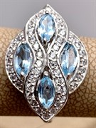 *Кольцо р.17,5 Голубой Топаз арт. R00449-287 Вес 4,61 г