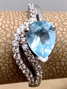 *КОЛЬЦО р.16,5 Голубой Топаз арт. R00407-345, (вес 2,63 г)