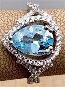 *Кольцо р.17,5 ТГолубой Топаз арт. R00494-758, (вес 3,18 г)