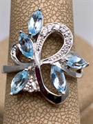 *Кольцо р.18 Голубой Топаз арт. R00457-842, (вес 4,89 г)