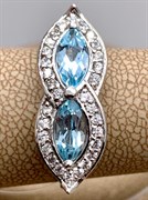 *Кольцо р.18,5 Голубой Топаз арт. R00451-543 Вес 3,94 г