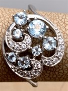 *Кольцо р.18 Голубой Топаз арт. R00416-845, (вес 2,97 г)
