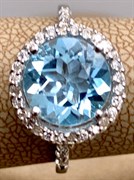 *КОЛЬЦО р.17,5 Голубой Топаз арт. R00106-701, (вес 3,1 г)