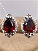 *Серьги Гранат арт. E00036-346, (вес 6,6 г)