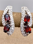 *Серьги Гранат арт. E00616-486 вес 3,43 г
