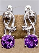 *Серьги Аметист арт. E00025-598 Вес 2,84 г