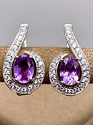 *СЕРЬГИ Аметист арт. E00097-687, (вес 4,53 г)