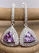 *СЕРЬГИ Аметист арт. E00001-070, (вес 5,82 г)