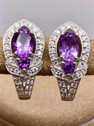 *СЕРЬГИ Аметист арт. E00099-607, (вес 5,6 г)