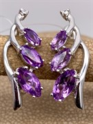 *СЕРЬГИ Аметист арт. E00067-943, (вес около 4,19 г)