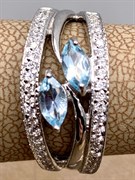 *КОЛЬЦО р.17 Голубой Топаз арт. R00627-463, (вес 4,28 г)