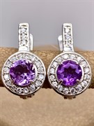 *Серьги Аметист арт. E00093-605 Вес 5,02 г