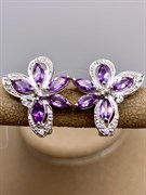 *СЕРЬГИ Аметист арт. E00095-050, (вес около 5,33 г)