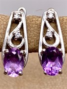*СЕРЬГИ Аметист арт. E00018-603, (вес около 3,7 г)