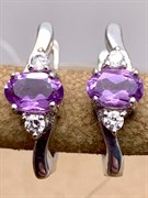 *СЕРЬГИ Аметист арт. E00070-022, (вес 3,13 г)