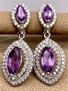 *СЕРЬГИ Аметист арт. E00017-209, (вес 5,98 г)