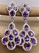 *СЕРЬГИ Аметист арт. E00034-251, (вес 9,48 г)