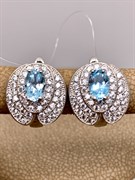 *СЕРЬГИ Голубой Топаз арт. E00385-908, (вес 4,51 г)
