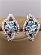 *СЕРЬГИ Голубой Топаз арт. E00372-945, (вес 4,85 г)