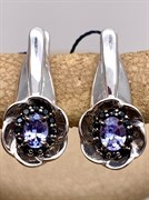 *Серьги Микс Танзанит Шпинель арт. 02-2431/00ТЗ-17-436 вес 2,94 г