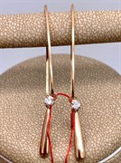 *Серьги Петли Белый Бр цв Красное арт. 23717-100-346 (вес 3,19  г)