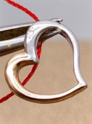 *Подвеска сердце Белый Бр цв Красное арт. 3333-100-381 (вес 0,41 г)