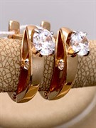*Серьги Белый Фианит цв Красное арт. 02-4318-00-501-1110-38-757 (вес 3,85 г)