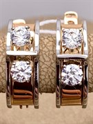 *Серьги Белый Фианит цв Красное и Белое арт. 02-4264-00-501-1111-38-388 (вес 4,65 г)