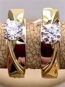 *Серьги Белый Фианит цв  Лимонное, Белое арт. 02-4298-00-501-1121-38-163 (вес 2,98 г)